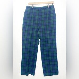 Pendleton Vintage Blackwatch Plaid Navy Green 100% Virgin Wool Pants Size 16